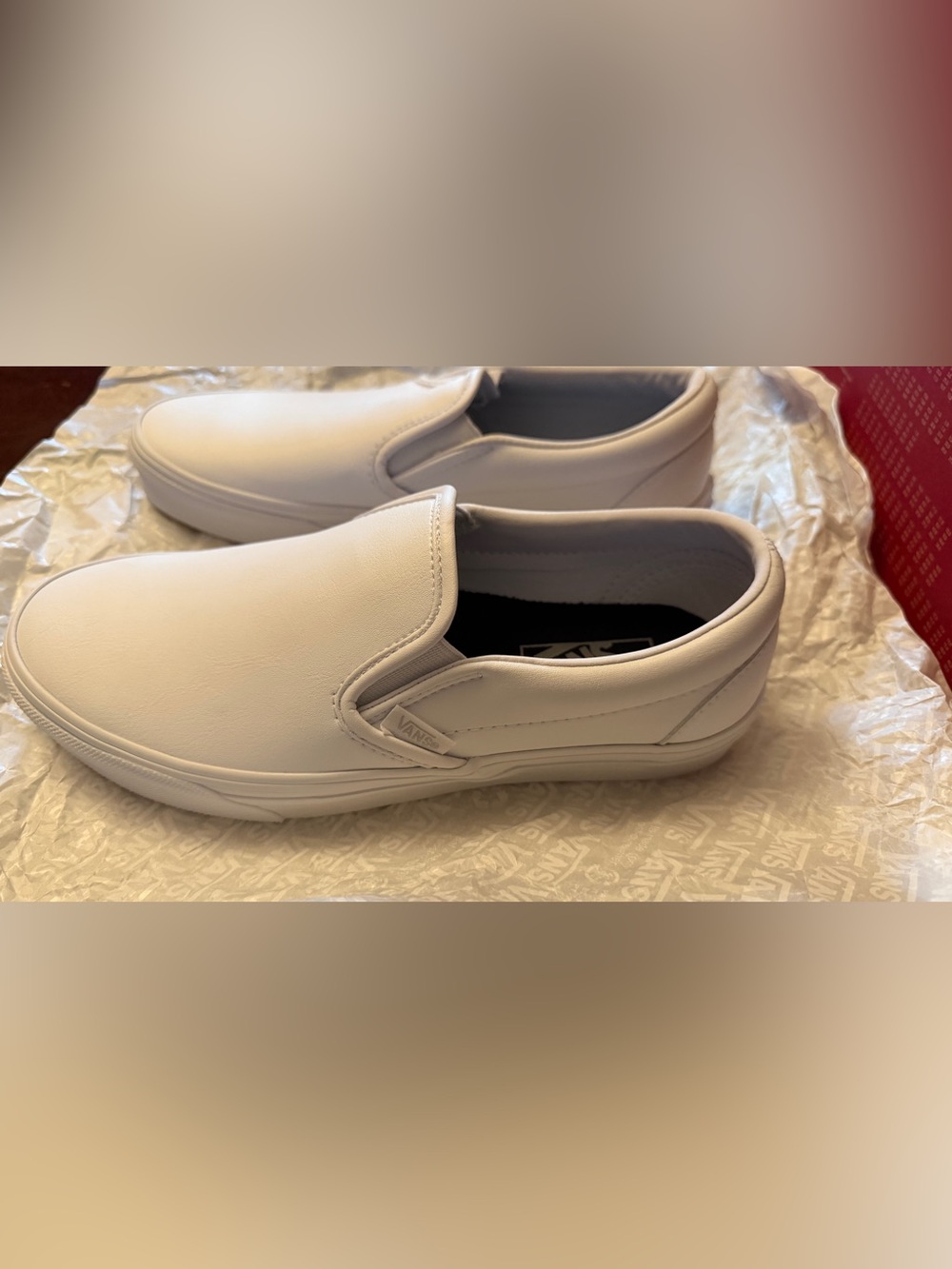 NWT Vans Leather Slip Ons - Picture 5 of 10